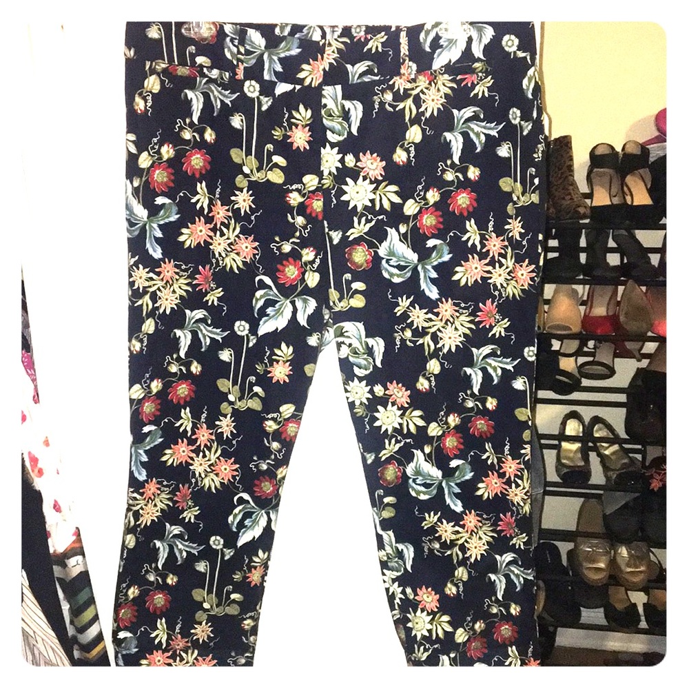Ann Taylor Ankle Length Floral Pants